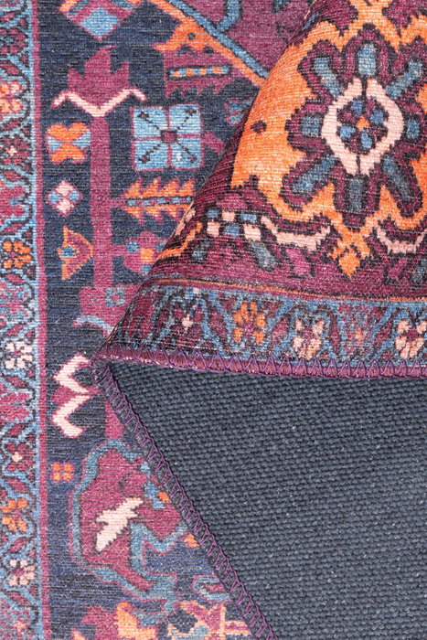 Conceptum Folk Chenille - Alfombra Burdeos 75 x 230 cm